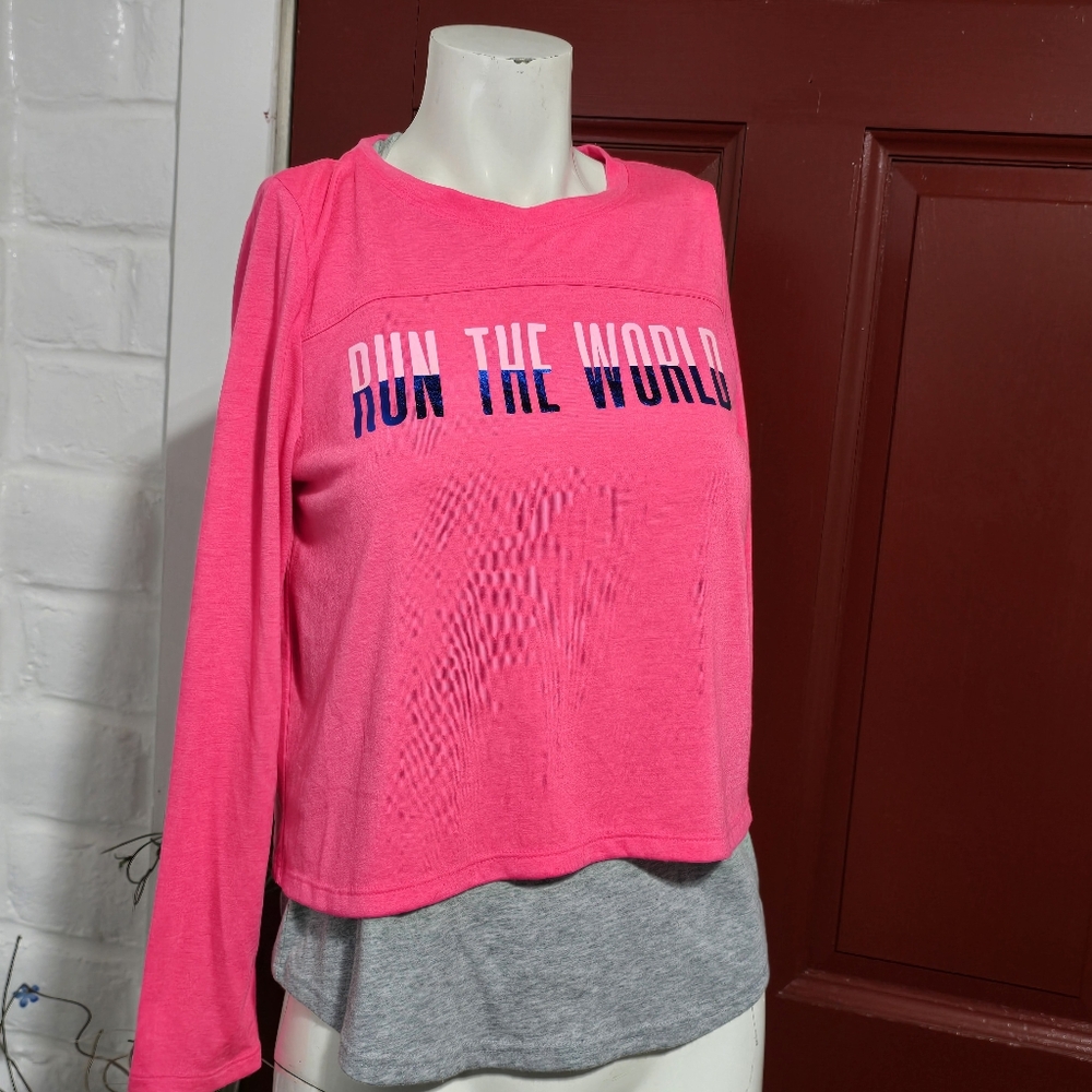 Xersion Girls Crew Neck Long Sleeve Tunic Top Sz XL